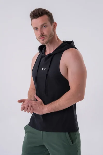 NEBBIA • NEBBIA Fitness tílko s kapucí černé • Nebshop.cz