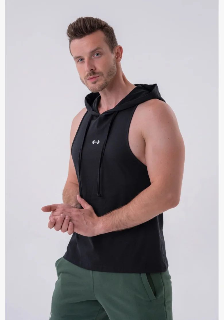 NEBBIA • NEBBIA Fitness tílko s kapucí černé • Nebshop.cz