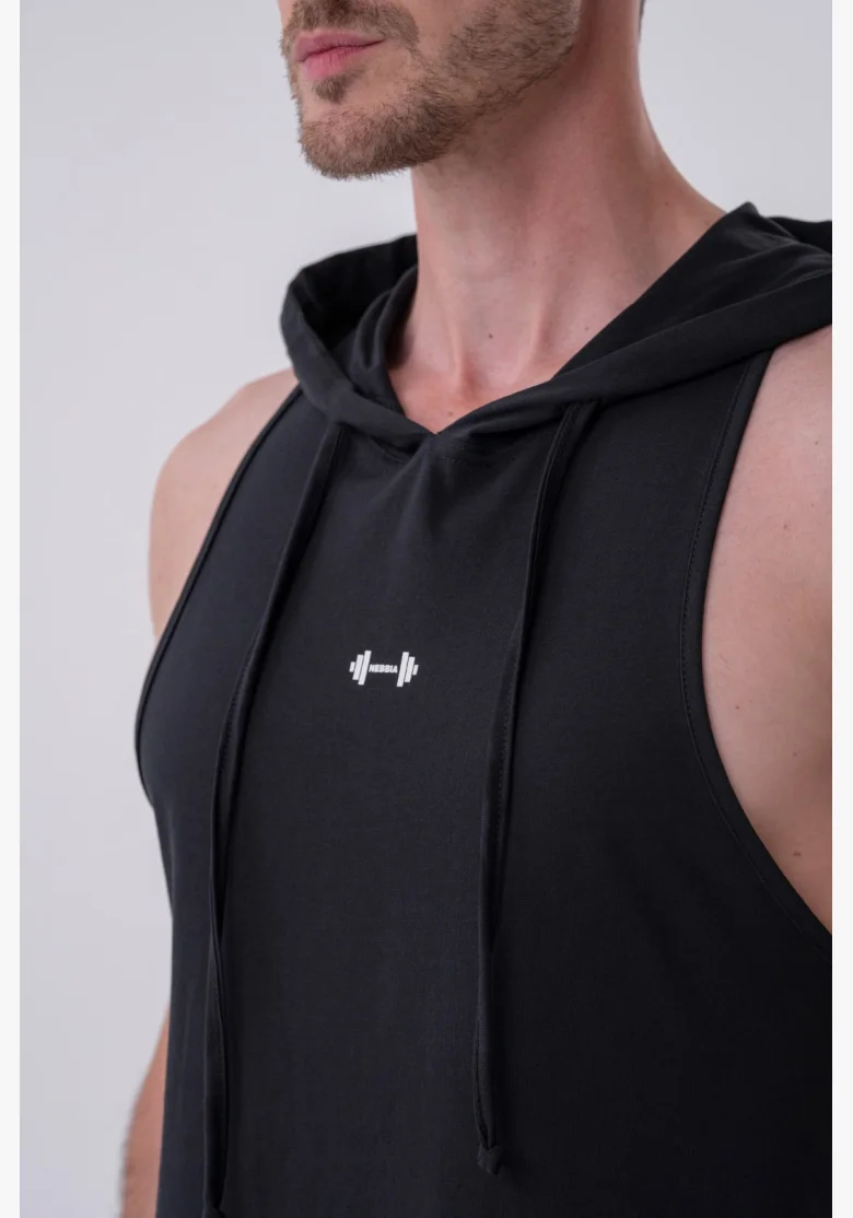 NEBBIA • NEBBIA Fitness tílko s kapucí černé • Nebshop.cz
