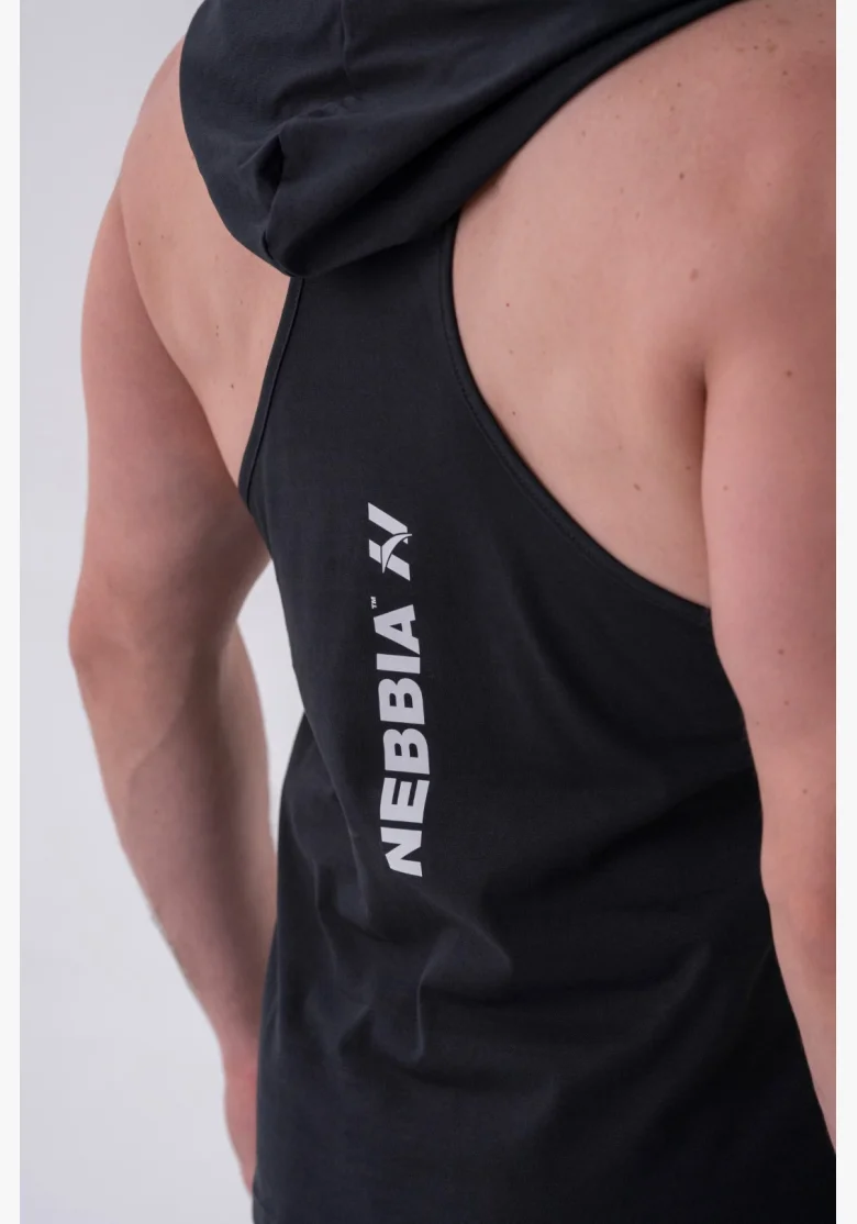 NEBBIA • NEBBIA Fitness tílko s kapucí černé • Nebshop.cz