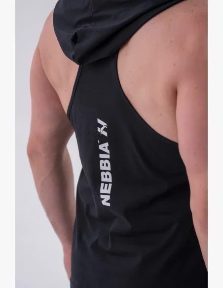 NEBBIA • NEBBIA Fitness tílko s kapucí černé • Nebshop.cz