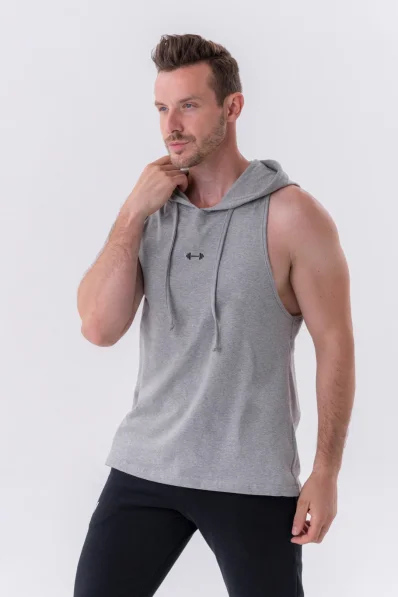 NEBBIA • NEBBIA Fitness tílko s kapucí šedé • Nebshop.cz
