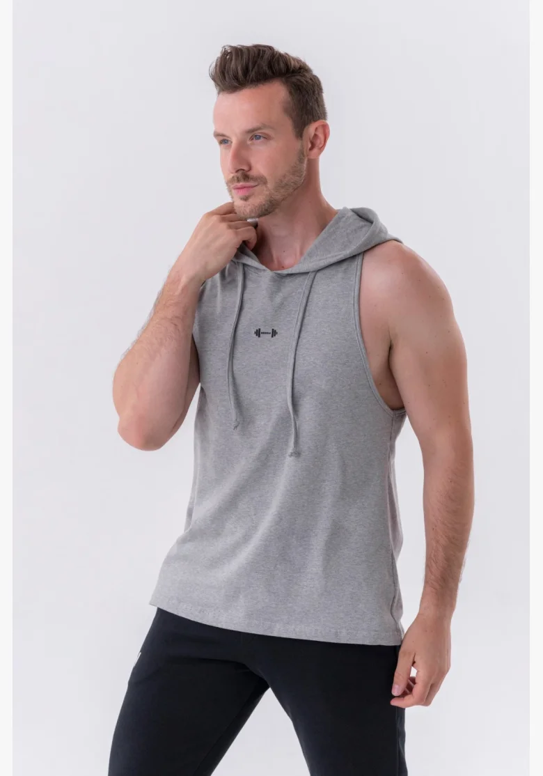 NEBBIA • NEBBIA Fitness tílko s kapucí šedé • Nebshop.cz