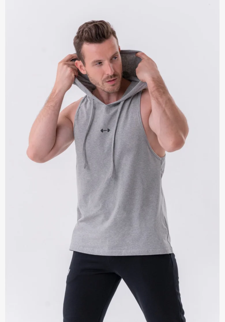 NEBBIA • NEBBIA Fitness tílko s kapucí šedé • Nebshop.cz