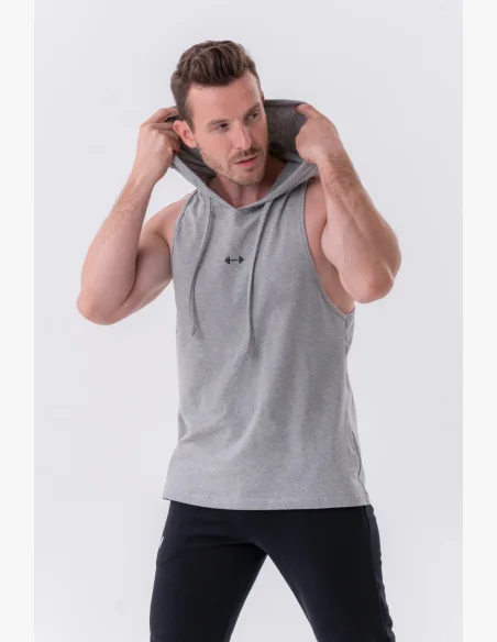 NEBBIA • NEBBIA Fitness tílko s kapucí šedé • Nebshop.cz