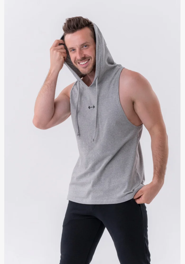 NEBBIA • NEBBIA Fitness tílko s kapucí šedé • Nebshop.cz
