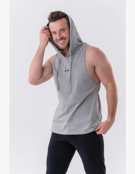 NEBBIA • NEBBIA Fitness tílko s kapucí šedé • Nebshop.cz