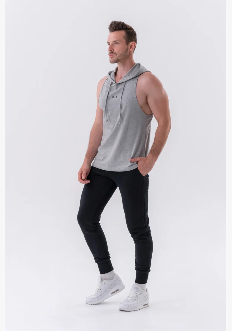 NEBBIA • NEBBIA Fitness tílko s kapucí šedé • Nebshop.cz
