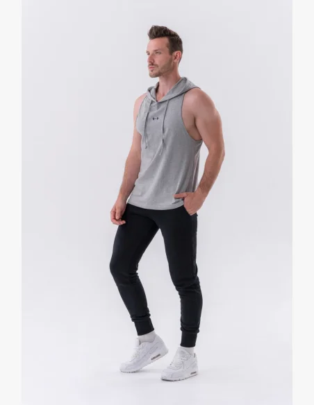 NEBBIA • NEBBIA Fitness tílko s kapucí šedé • Nebshop.cz