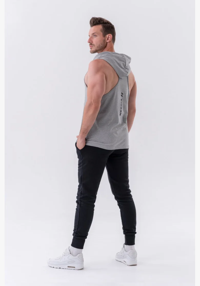 NEBBIA • NEBBIA Fitness tílko s kapucí šedé • Nebshop.cz