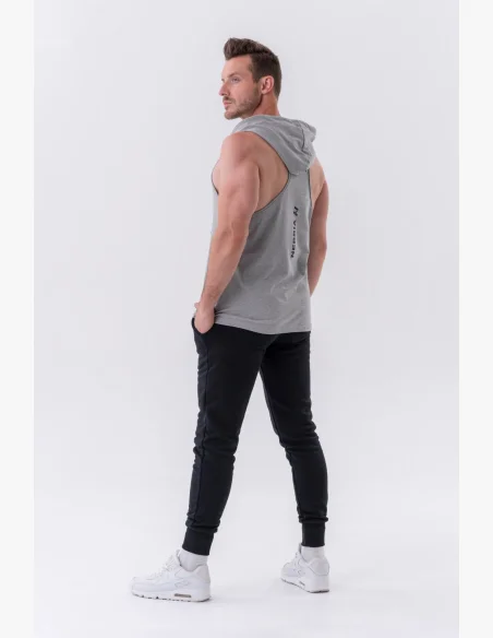 NEBBIA • NEBBIA Fitness tílko s kapucí šedé • Nebshop.cz