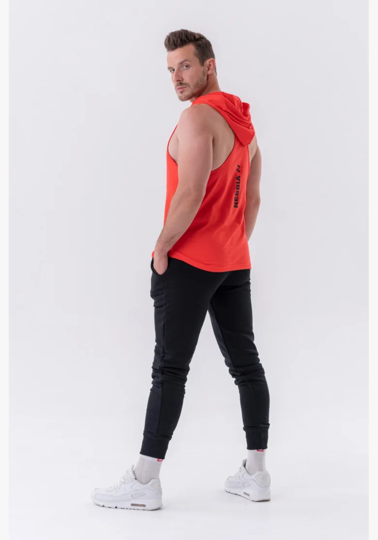 NEBBIA • NEBBIA Fitness tílko s kapucí červené • Nebshop.cz