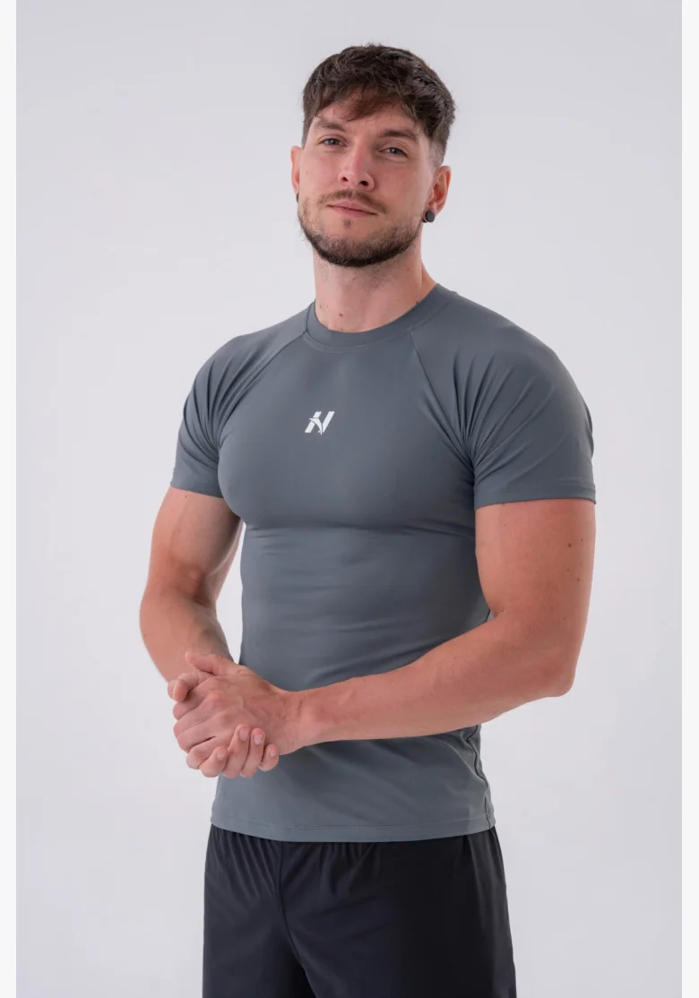 NEBBIA • NEBBIA Funkční Slim-fit tričko šedé • Nebshop.cz