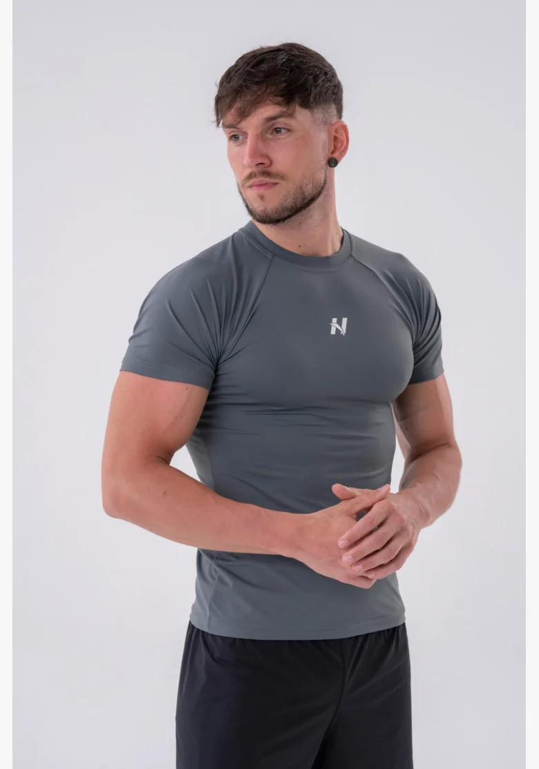 NEBBIA • NEBBIA Funkční Slim-fit tričko šedé • Nebshop.cz