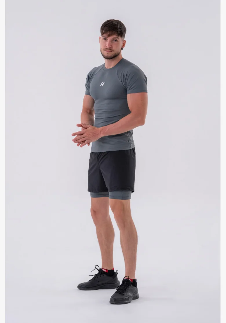 NEBBIA • NEBBIA Funkční Slim-fit tričko šedé • Nebshop.cz