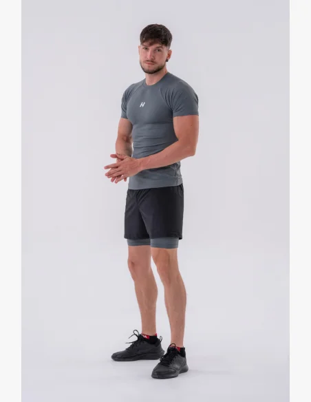 NEBBIA • NEBBIA Funkční Slim-fit tričko šedé • Nebshop.cz