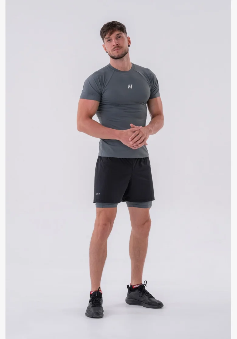 NEBBIA • NEBBIA Funkční Slim-fit tričko šedé • Nebshop.cz