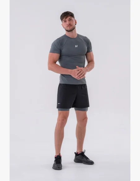 NEBBIA • NEBBIA Funkční Slim-fit tričko šedé • Nebshop.cz