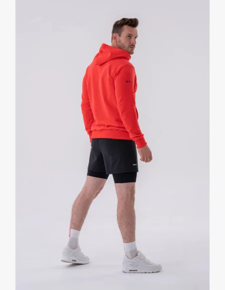 NEBBIA • NEBBIA Mikina přes hlavu s kapucí a přední kapsou červená • Nebshop.cz