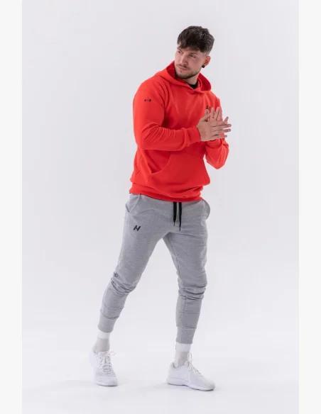NEBBIA • NEBBIA Mikina přes hlavu s kapucí a přední kapsou červená • Nebshop.cz