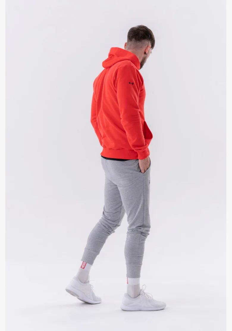 NEBBIA • NEBBIA Mikina přes hlavu s kapucí a přední kapsou červená • Nebshop.cz
