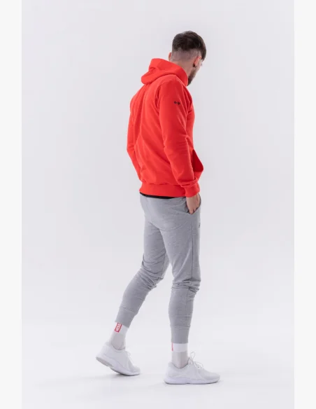 NEBBIA • NEBBIA Mikina přes hlavu s kapucí a přední kapsou červená • Nebshop.cz
