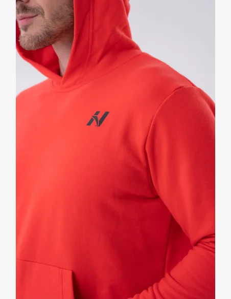 NEBBIA • NEBBIA Mikina přes hlavu s kapucí a přední kapsou červená • Nebshop.cz