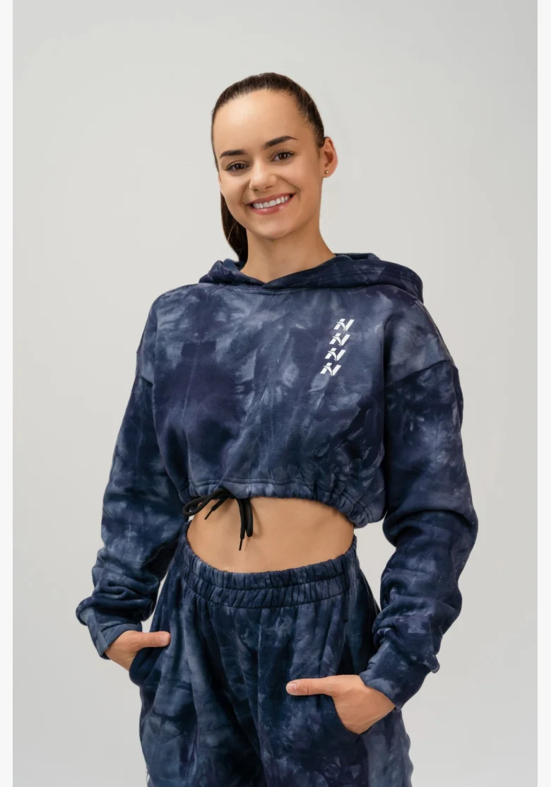 NEBBIA • NEBBIA Re-fresh dámská crop mikina s kapucí modrá • Nebshop.cz