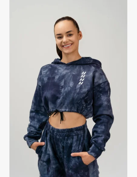 NEBBIA • NEBBIA Re-fresh dámská crop mikina s kapucí modrá • Nebshop.cz