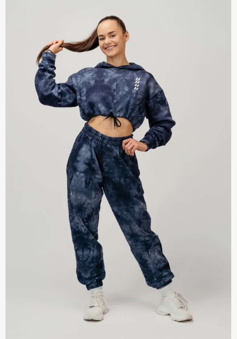 NEBBIA • NEBBIA Re-fresh dámská crop mikina s kapucí modrá • Nebshop.cz