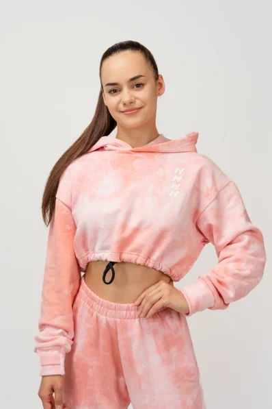 NEBBIA • NEBBIA Re-fresh dámská crop mikina s kapucí růžová • Nebshop.cz