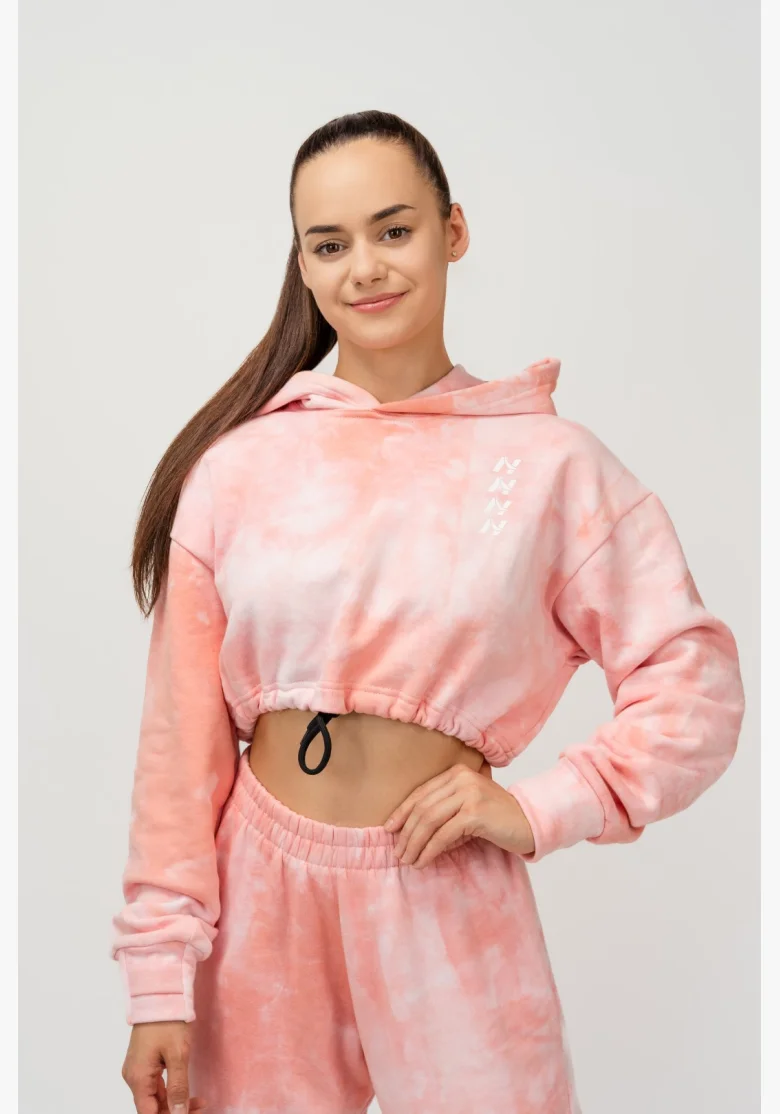 NEBBIA • NEBBIA Re-fresh dámská crop mikina s kapucí růžová • Nebshop.cz