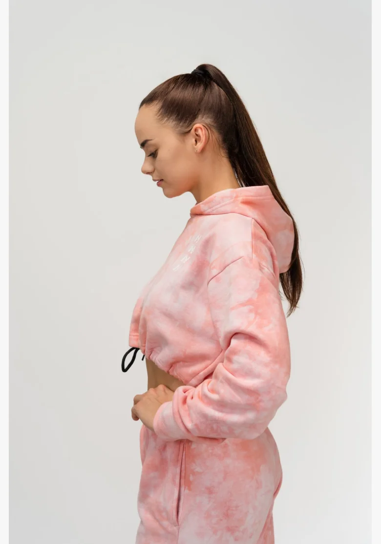 NEBBIA • NEBBIA Re-fresh dámská crop mikina s kapucí růžová • Nebshop.cz
