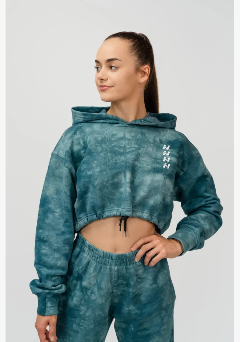 NEBBIA • NEBBIA Re-fresh dámská crop mikina s kapucí zelená • Nebshop.cz