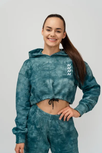 NEBBIA • NEBBIA Re-fresh dámská crop mikina s kapucí zelená • Nebshop.cz