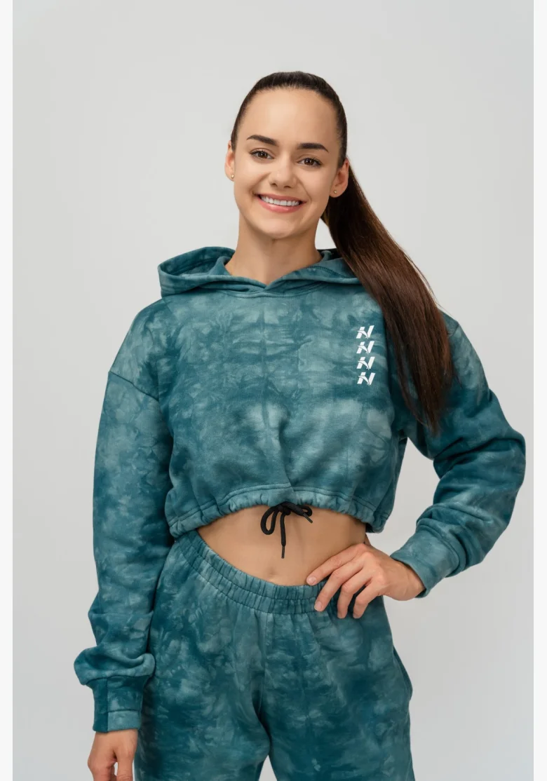 NEBBIA • NEBBIA Re-fresh dámská crop mikina s kapucí zelená • Nebshop.cz