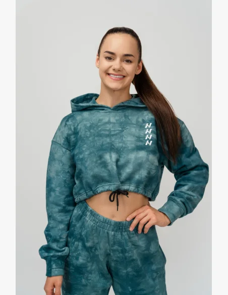 NEBBIA • NEBBIA Re-fresh dámská crop mikina s kapucí zelená • Nebshop.cz