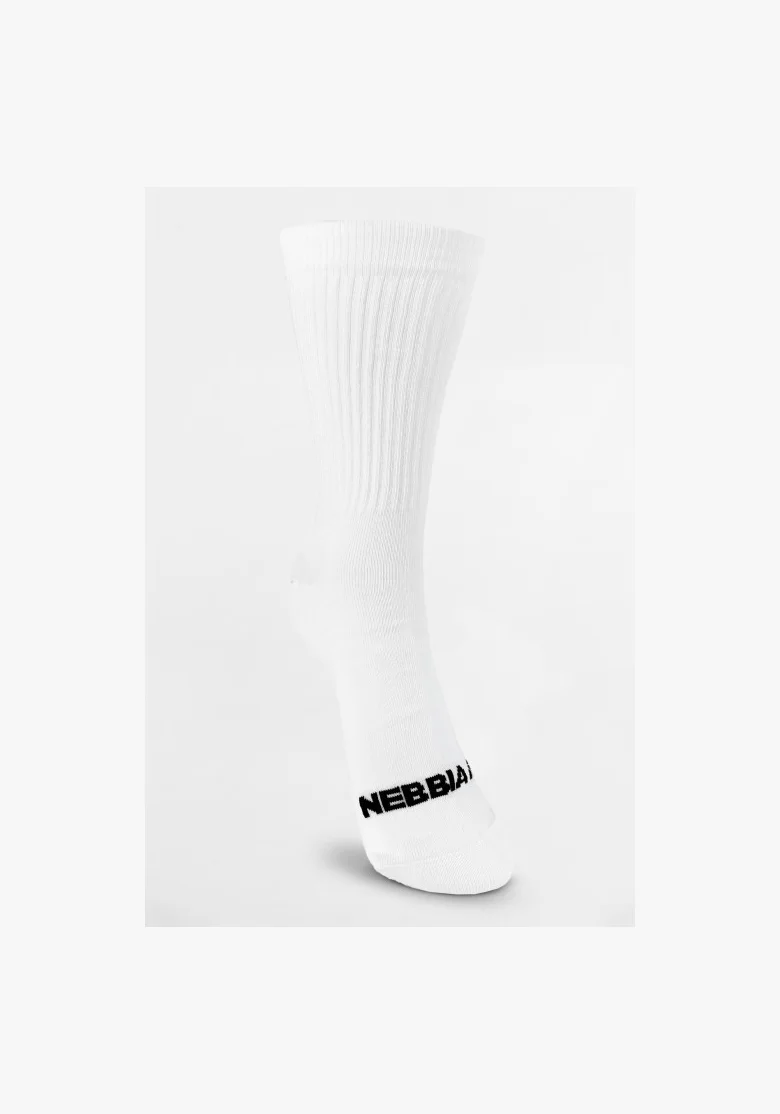 NEBBIA • NEBBIA "STEP UP" vysoké sneaker ponožky bílé • Nebshop.cz