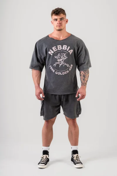 NEBBIA • NEBBIA Washed bavlnený rag top GOLDEN AGE černý • Nebshop.cz 2