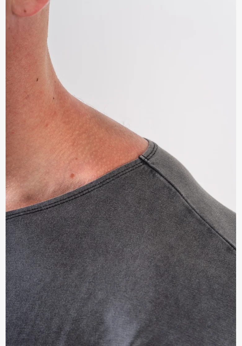 NEBBIA • NEBBIA Washed bavlnený rag top GOLDEN AGE černý • Nebshop.cz