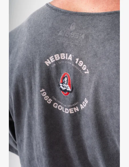 NEBBIA • NEBBIA Washed bavlnený rag top GOLDEN AGE černý • Nebshop.cz