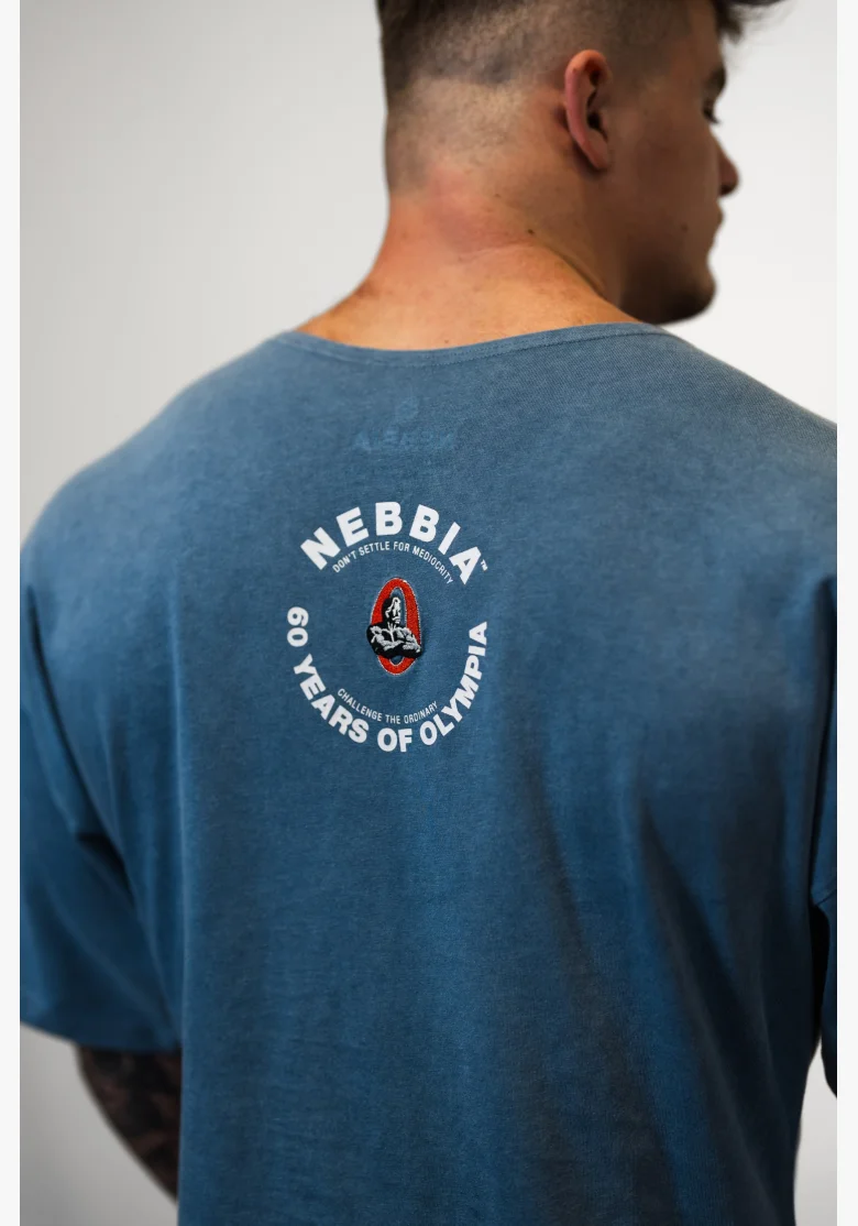 NEBBIA • NEBBIA Washed bavlnený rag top GOLDEN AGE modré • Nebshop.cz