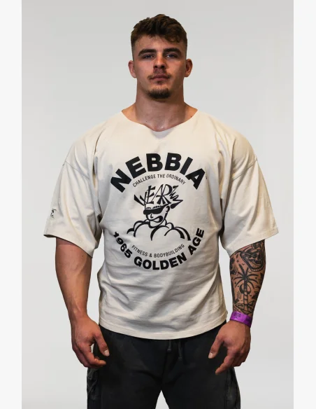 NEBBIA • NEBBIA Washed bavlnený rag top GOLDEN AGE šedé • Nebshop.cz