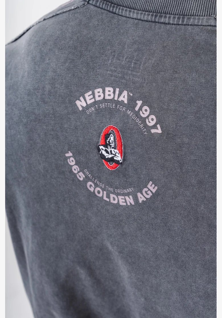 NEBBIA • NEBBIA Washed oversized tričko GOLDEN AGE černé • Nebshop.cz