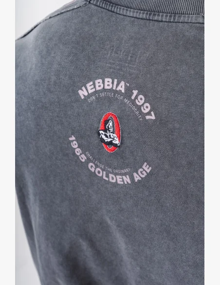 NEBBIA • NEBBIA Washed oversized tričko GOLDEN AGE černé • Nebshop.cz