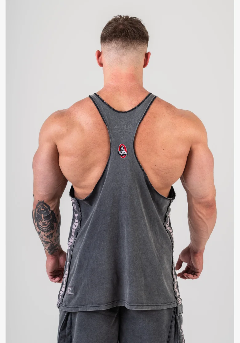 NEBBIA • NEBBIA Washed muscle back stringer GOLDEN AGE černé • Nebshop.cz