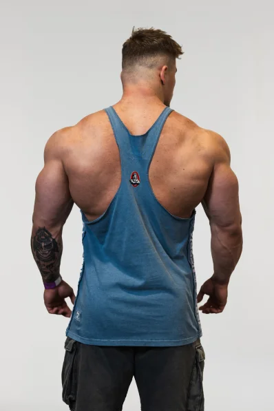 NEBBIA • NEBBIA Washed muscle back stringer GOLDEN AGE modré • Nebshop.cz 2