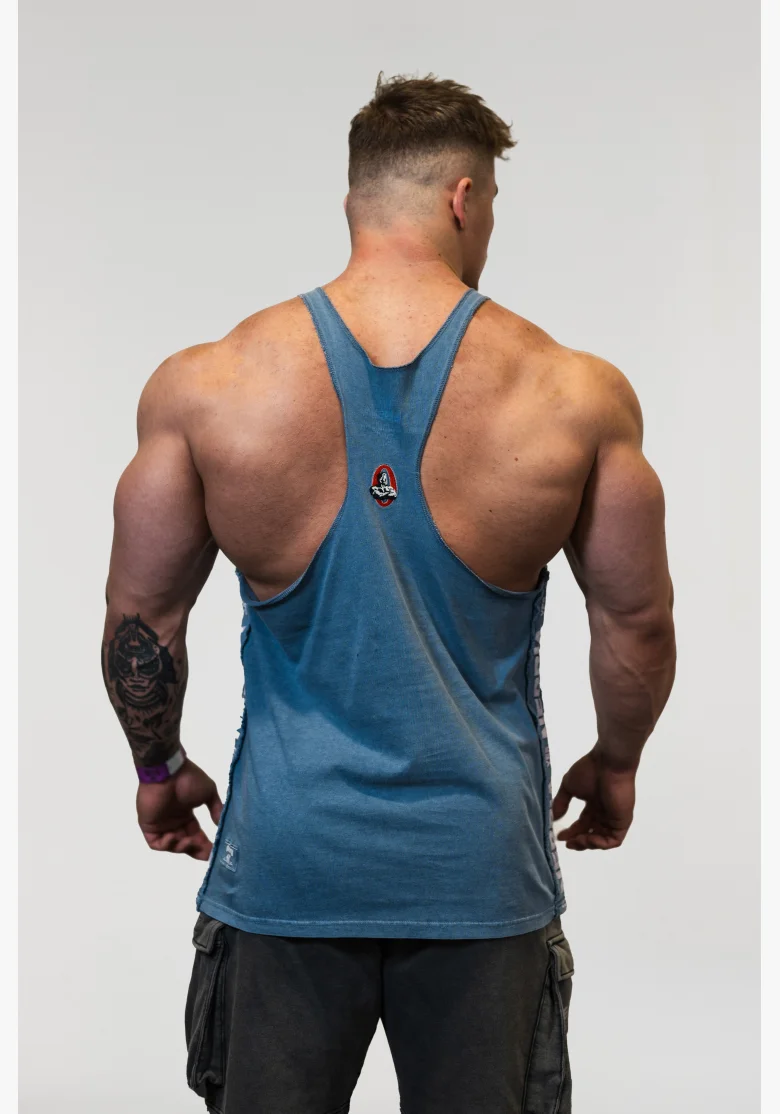 NEBBIA • NEBBIA Washed muscle back stringer GOLDEN AGE modré • Nebshop.cz