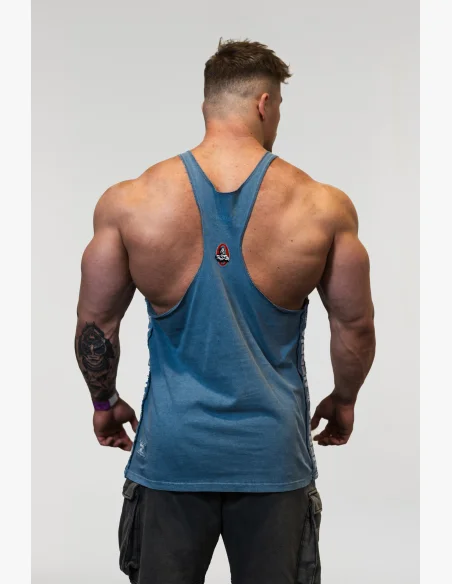 NEBBIA • NEBBIA Washed muscle back stringer GOLDEN AGE modré • Nebshop.cz