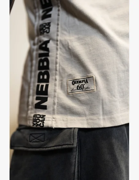 NEBBIA • NEBBIA Washed muscle back stringer GOLDEN AGE šedé • Nebshop.cz